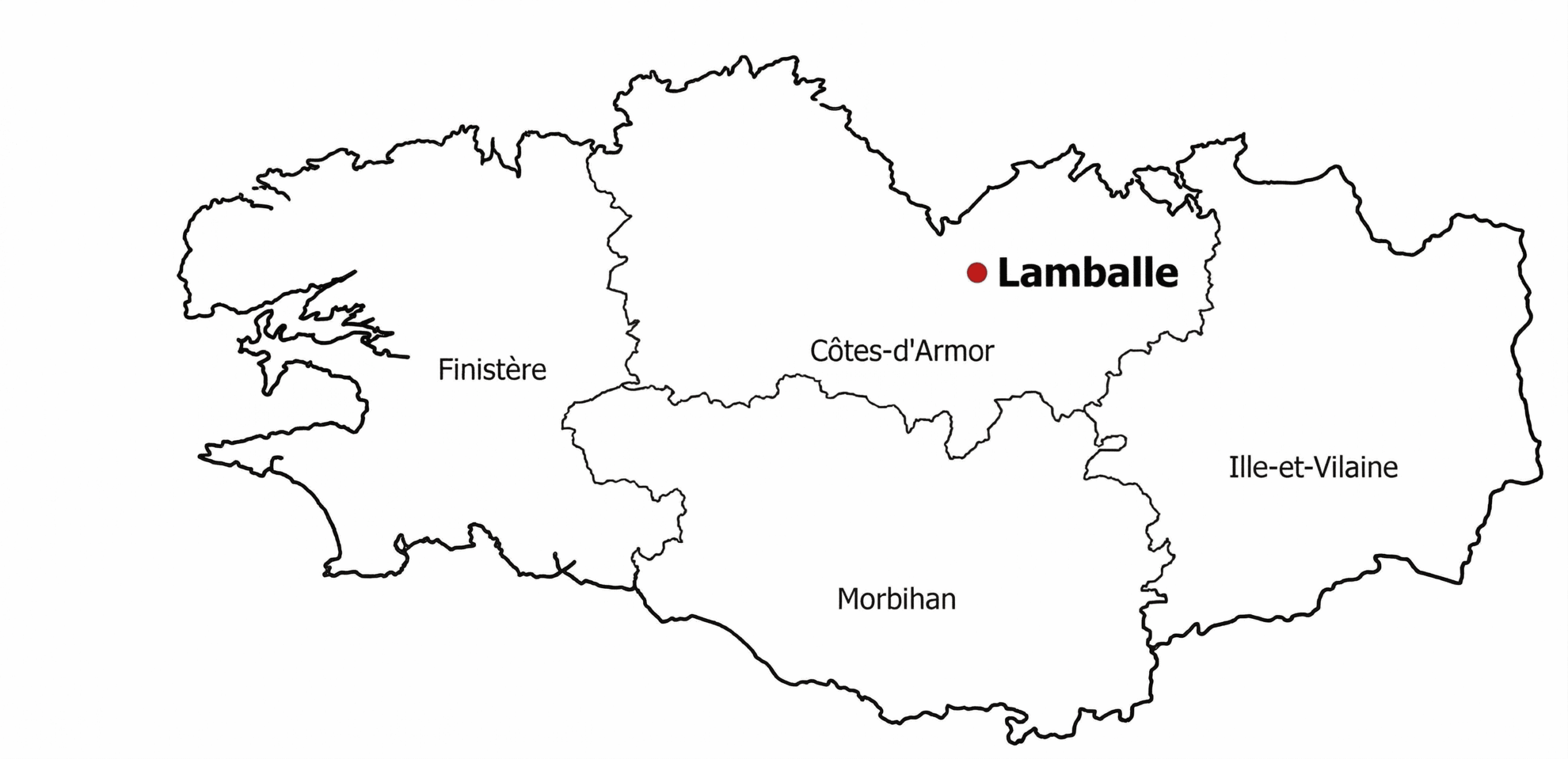 Carte de localisation du siège social Isol Combles à Lamballe, Côtes-d'Armor