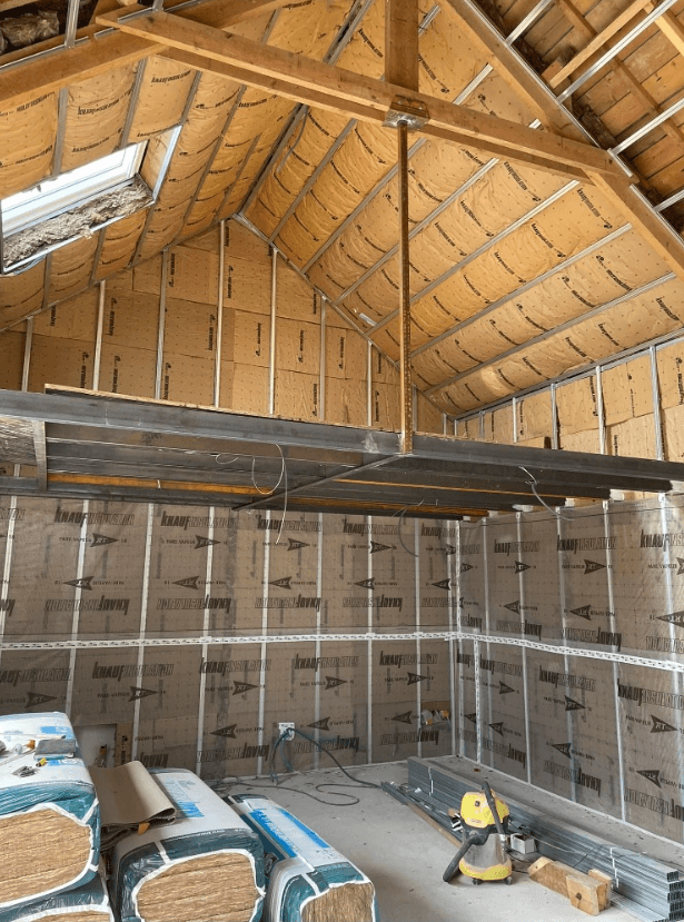 Chantier aménagement placo avant travaux en Bretagne